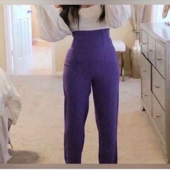 Spring High Waist Solid Pants Size  Size Xsmall - Picture 3 of 13